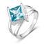 Серебряное кольцо с квадратным голубым фианитом 2386064б3